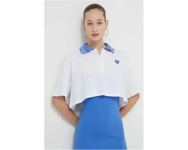 Kaotiko polo de bumbac culoarea alb