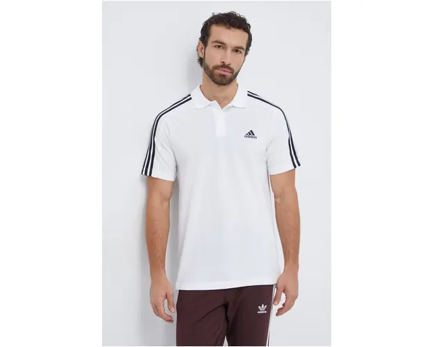 adidas polo de bumbac culoarea alb, cu imprimeu IC9312