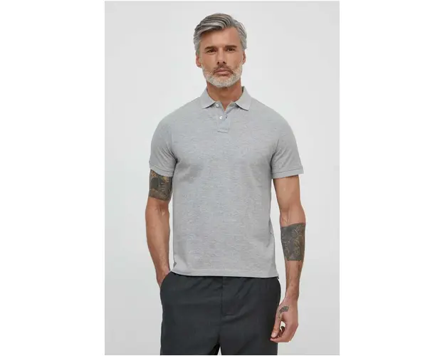 Pepe Jeans polo de bumbac culoarea gri, neted