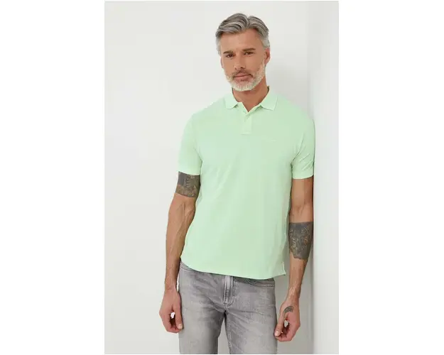 Pepe Jeans polo de bumbac culoarea verde, neted