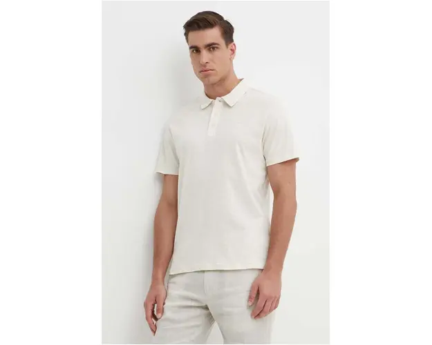 Pepe Jeans tricou polo din in culoarea bej, neted