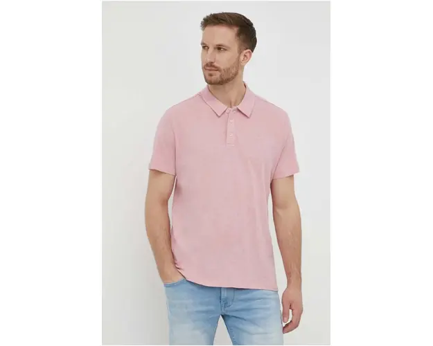 Pepe Jeans tricou polo din in culoarea roz, neted