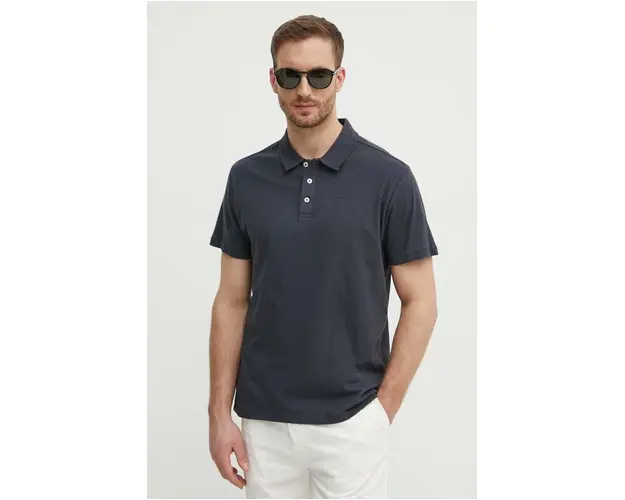 Pepe Jeans tricou polo din in culoarea gri, neted