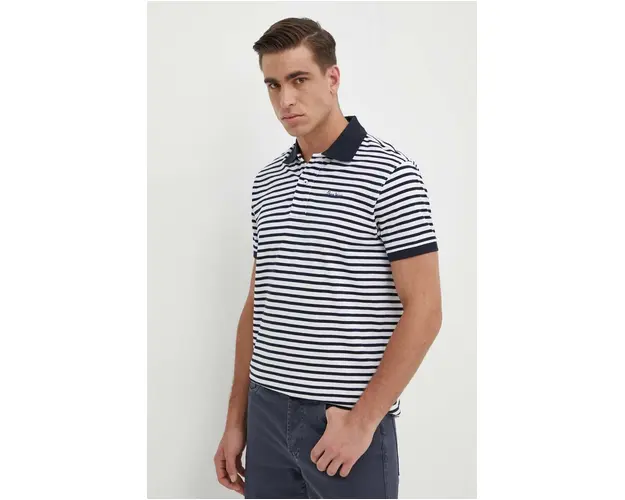 Pepe Jeans polo de bumbac culoarea alb, modelator
