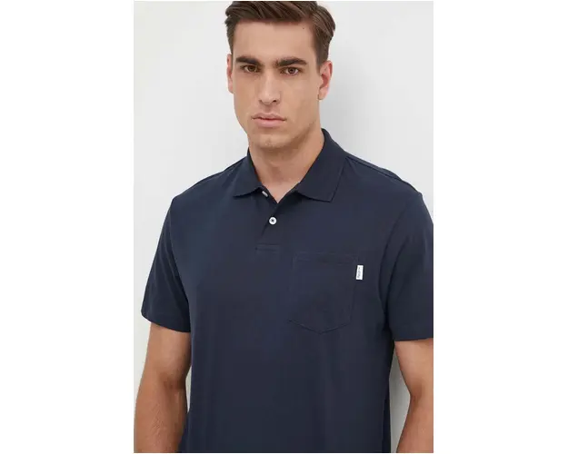 Pepe Jeans polo de bumbac HOLDEN culoarea albastru marin, neted, PM542154