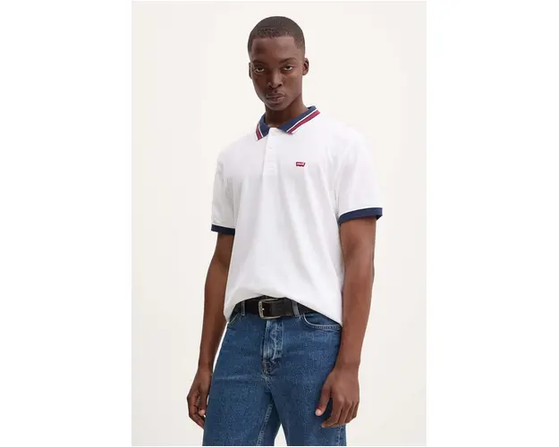 Levi's polo de bumbac culoarea bej, neted