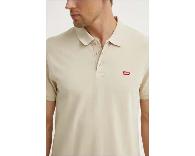 Levi's polo de bumbac culoarea bej, neted