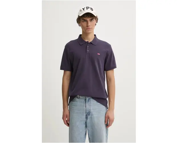 Levi's polo de bumbac culoarea bordo, neted