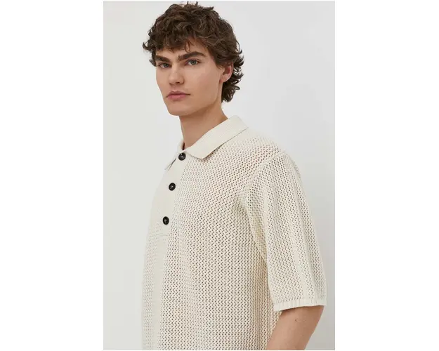 Won Hundred pulover de bumbac culoarea bej, 2781-11085