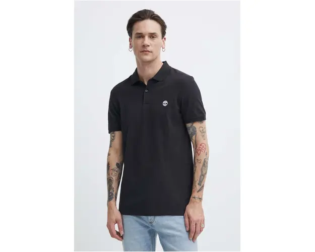Timberland tricou polo barbati, culoarea negru, neted, TB0A2DJE0011