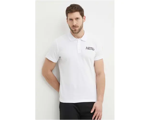 Rossignol polo de bumbac HERO culoarea alb, cu imprimeu, RLMMY05