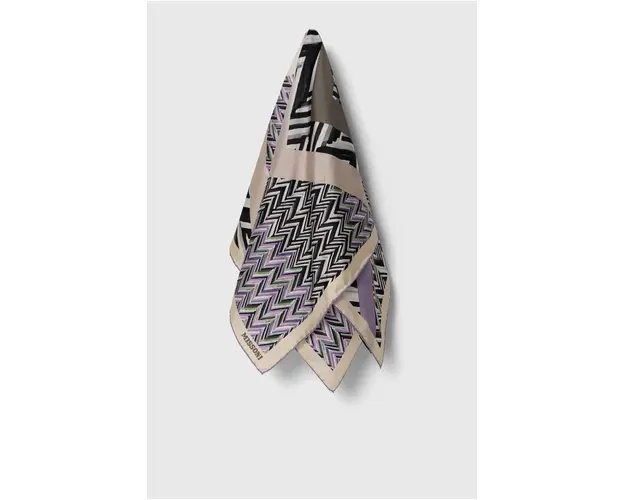 Missoni esarfa de matase culoarea violet, cu model FO41TWD9461