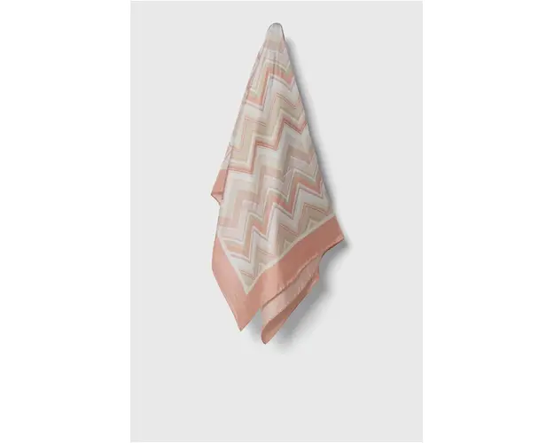 Missoni esarfa de matase culoarea portocaliu, cu model FO41TWD9645