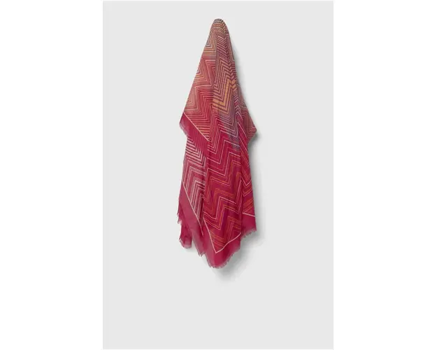 Missoni o esarfa de matase culoarea roz, cu model SL80MMD9448
