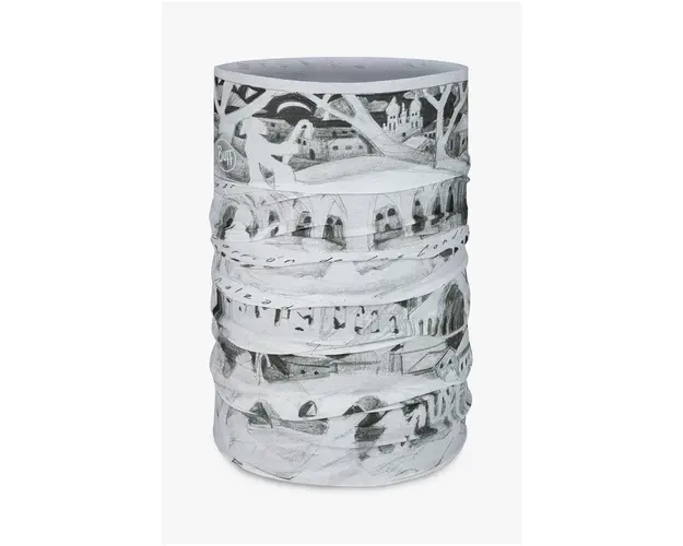 Buff fular impletit Coolnet UV culoarea gri, cu model, 134428