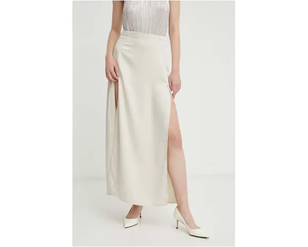 Bruuns Bazaar fusta culoarea bej, midi, drept