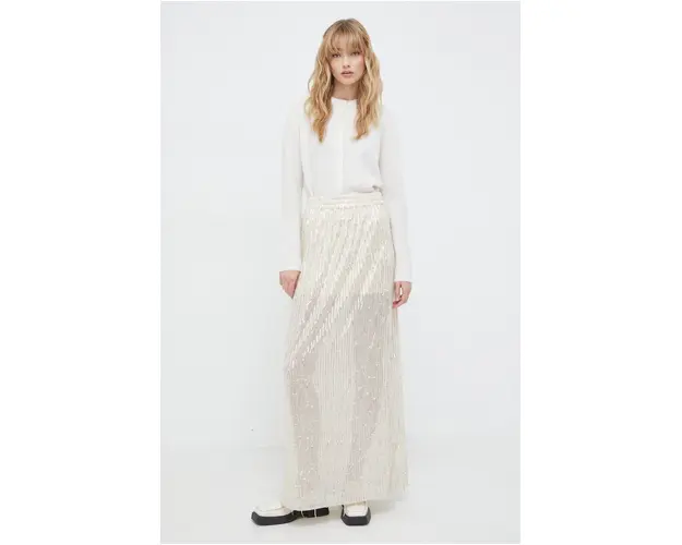 Herskind fusta culoarea bej, maxi, drept