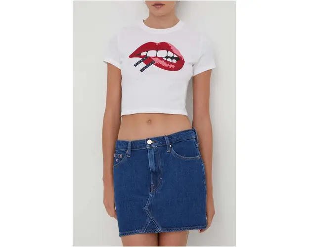 Tommy Jeans fusta din denim mini, creion DW0DW17287