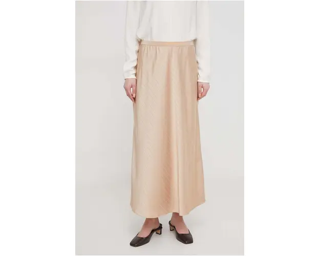 Dkny fusta culoarea bej, maxi, evazati