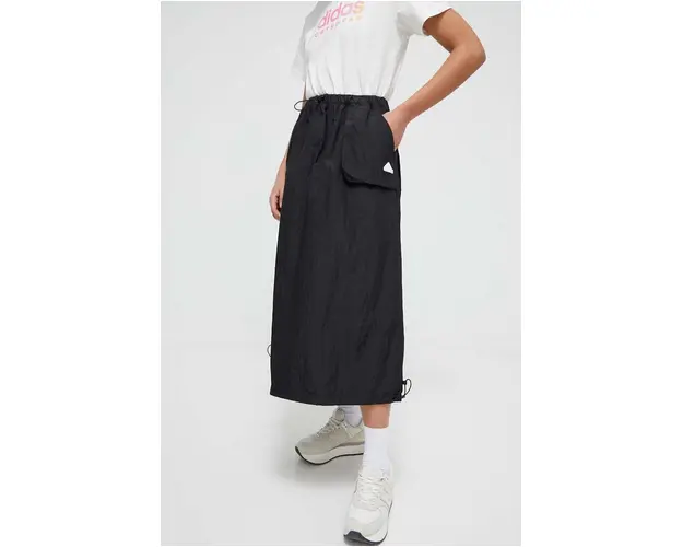 adidas fusta culoarea negru, midi, evazati IQ4834