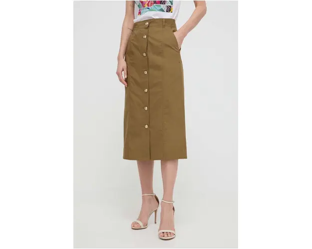 Marella fusta culoarea verde, midi, drept 2413100000000