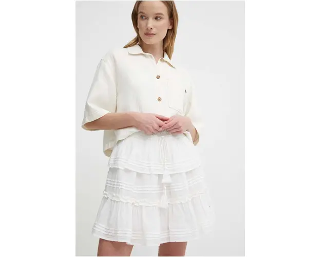 Pepe Jeans fusta DAELYN culoarea alb, mini, evazati, PL901108