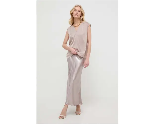 BOSS fusta culoarea bej, maxi, evazati 50512747