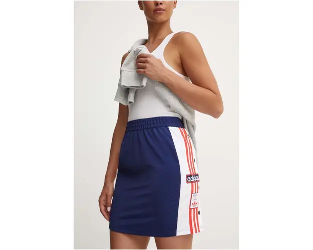 adidas Originals fusta culoarea bleumarin, mini, drept IU2469