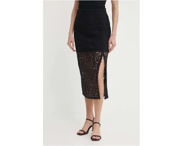 Sisley fusta culoarea negru, midi, drept