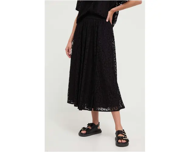 MICHAEL Michael Kors fusta culoarea negru, midi, evazati