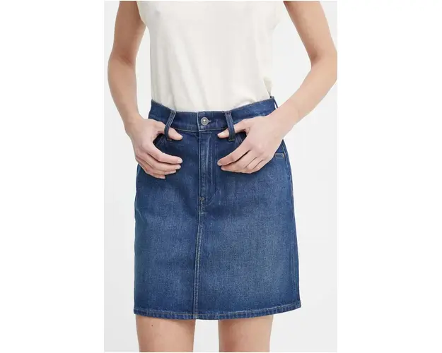 G-Star Raw fusta jeans culoarea albastru marin, mini, drept