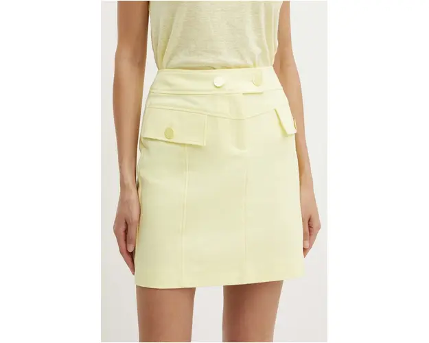 Morgan fusta JDING.F culoarea galben, mini, creion, JDING.F