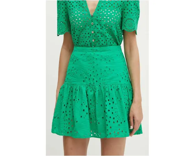 Morgan fusta JISLA culoarea verde, mini, evazati, JISLA