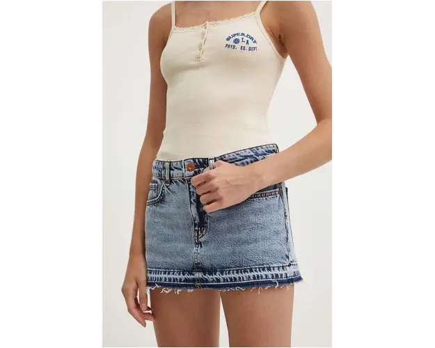 Superdry fusta jeans mini, creion