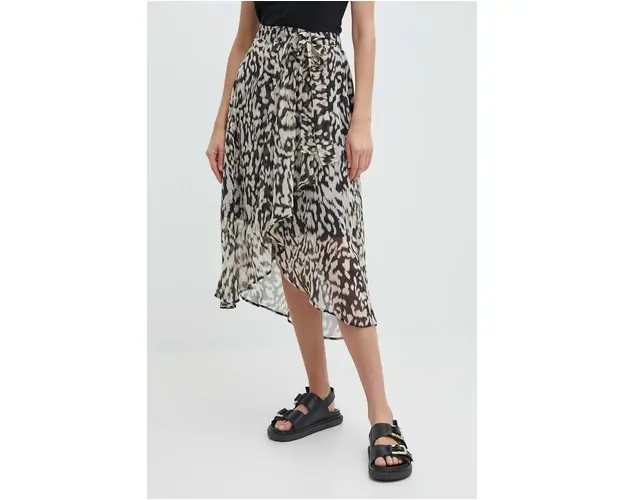 Morgan fusta JAILY.F culoarea gri, midi, evazati, JAILY.F