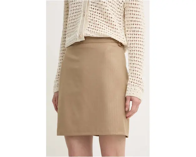 Morgan fusta JBAC.F culoarea bej, mini, drept, JBAC.F