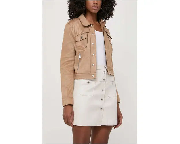 Morgan fusta culoarea gri, mini, evazati