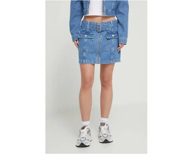 Tommy Jeans fusta din denim mini, drept DW0DW17668