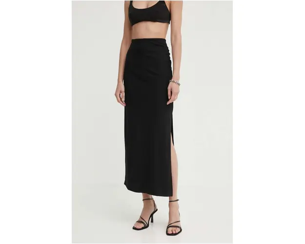 Gestuz fusta Suna culoarea negru, maxi, creion, 10909137