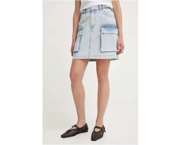 Gestuz fusta jeans mini, evazati, 10909152