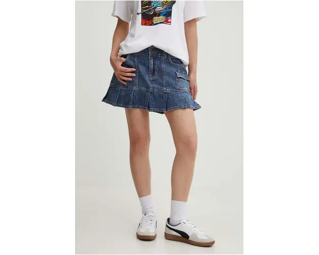 Hollister Co. fusta jeans mini, evazati, KI343-4149-278