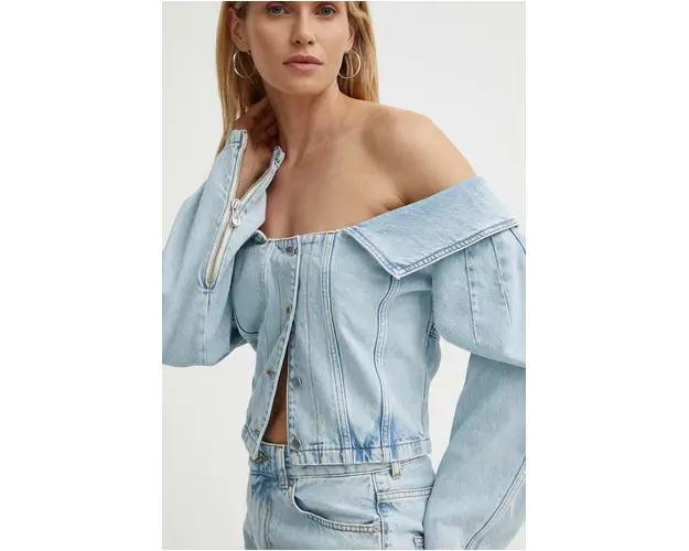 K+LUSHA camasa jeans femei, cu guler clasic, regular, KLMEDUSADF129KLW06