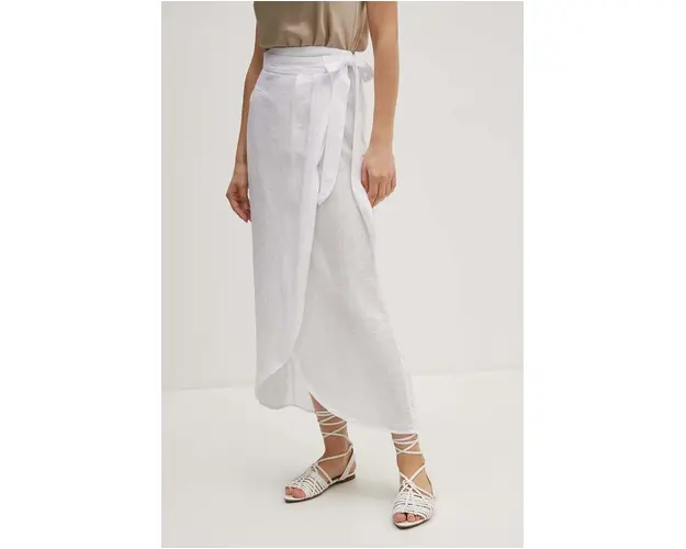 Sisley fusta din in culoarea alb, maxi, drept, 41I4L002D