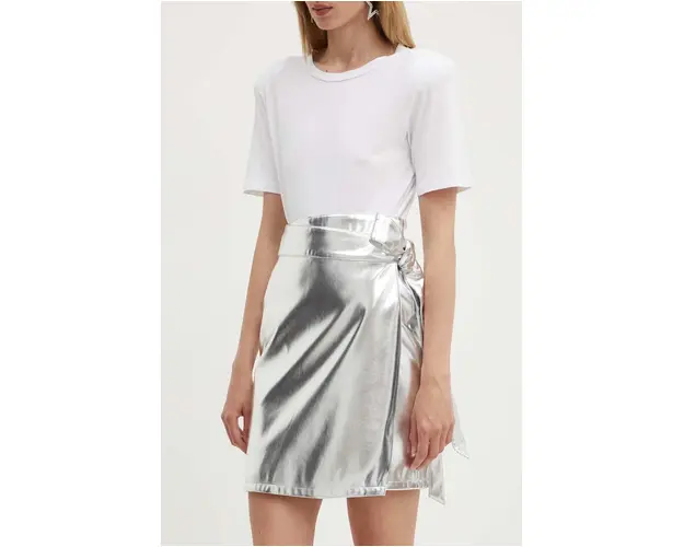 Never Fully Dressed fusta Mini Jaspre culoarea argintiu, mini, creion, NFDSK511