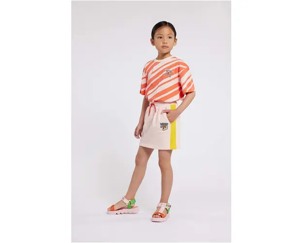 Kenzo Kids fusta din bumbac pentru copii culoarea roz, mini, drept
