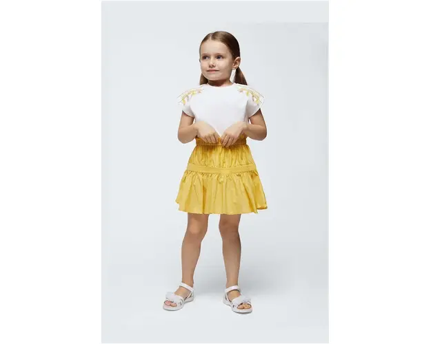 Mayoral fusta din bumbac pentru copii culoarea galben, mini, evazati
