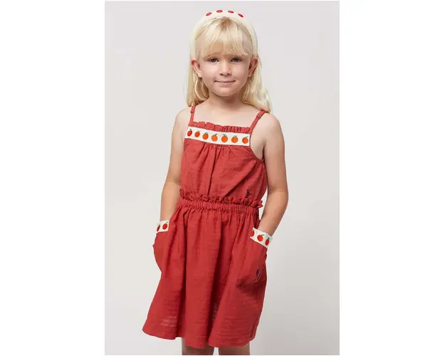 Bobo Choses fusta din bumbac pentru copii culoarea bordo, mini, evazati