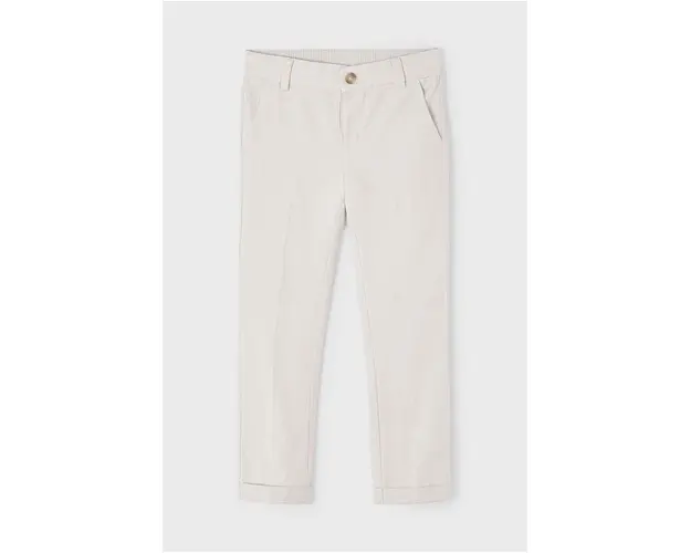 Mayoral pantaloni cu amestec de in pentru copii culoarea bej, neted