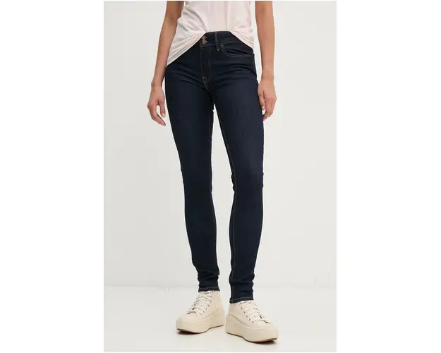 Levi's jeansi 711 DOUBLE BUTTON femei, culoarea albastru marin