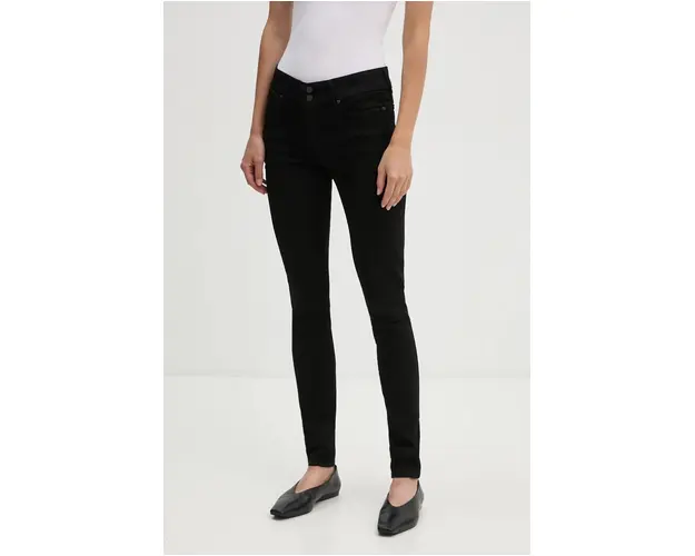 Levi's jeansi 711 DOUBLE BUTTON femei, culoarea negru
